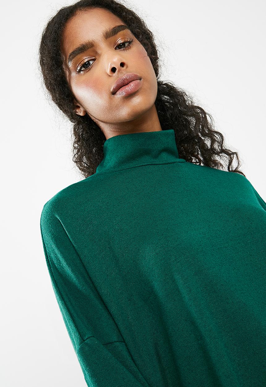 dailyfriday - Slouchy turtleneck top - green