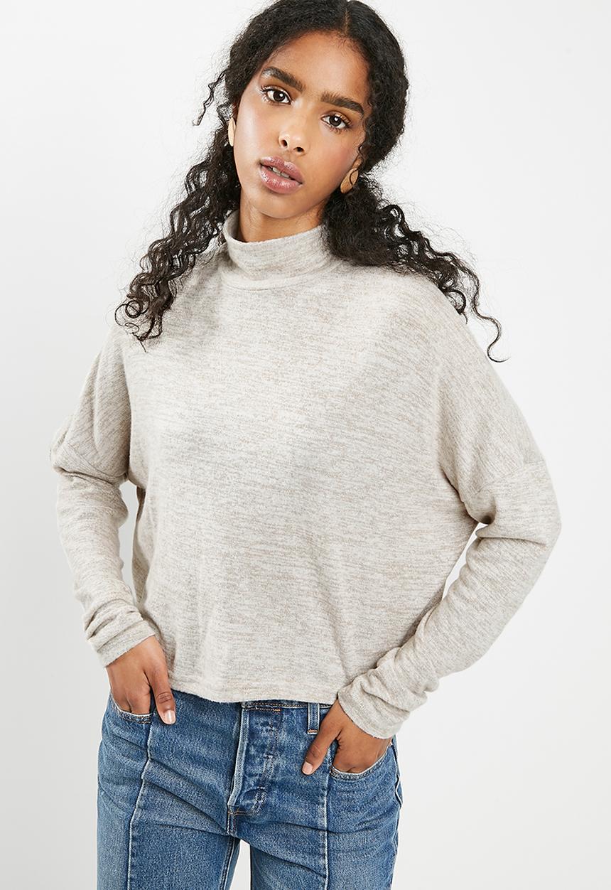 dailyfriday - Slouchy turtleneck top - cream 