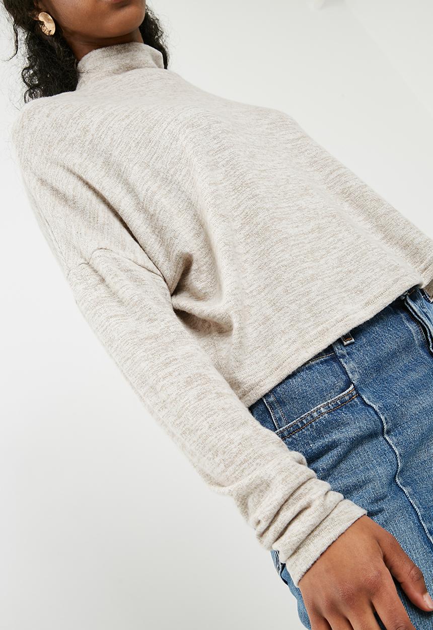 dailyfriday - Slouchy turtleneck top - cream 