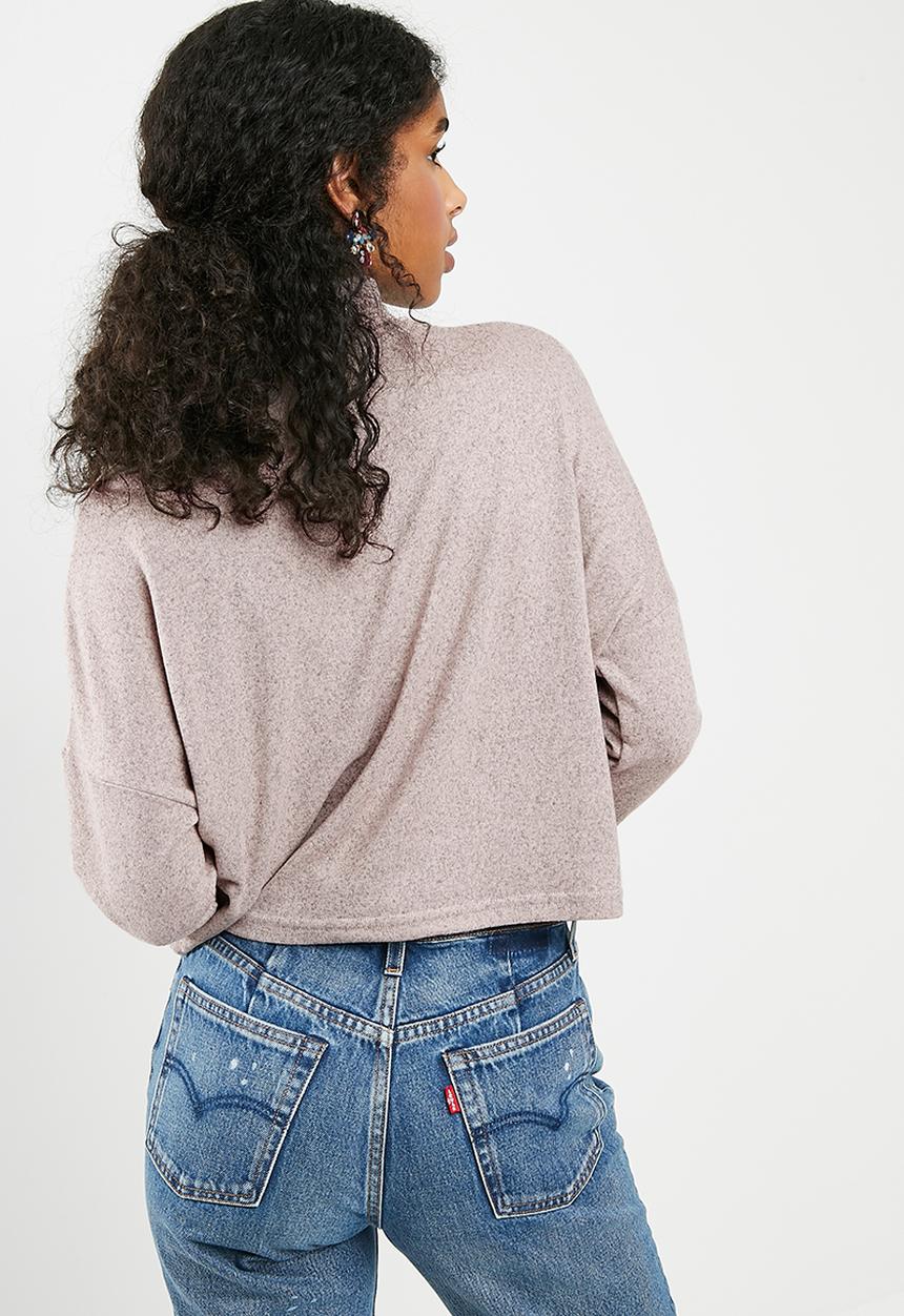 dailyfriday - Slouchy turtleneck top - pink 
