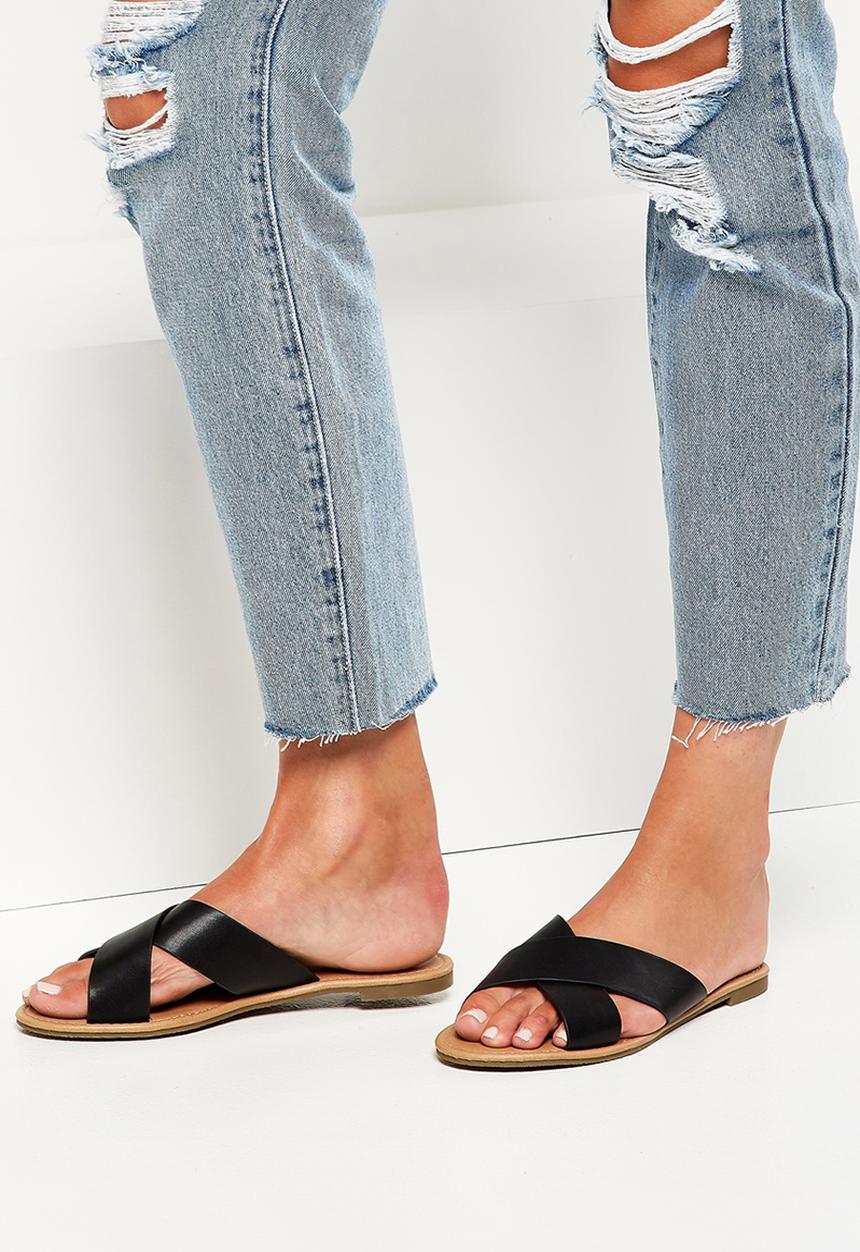 Cotton On - Everyday scarlett xover slide - black