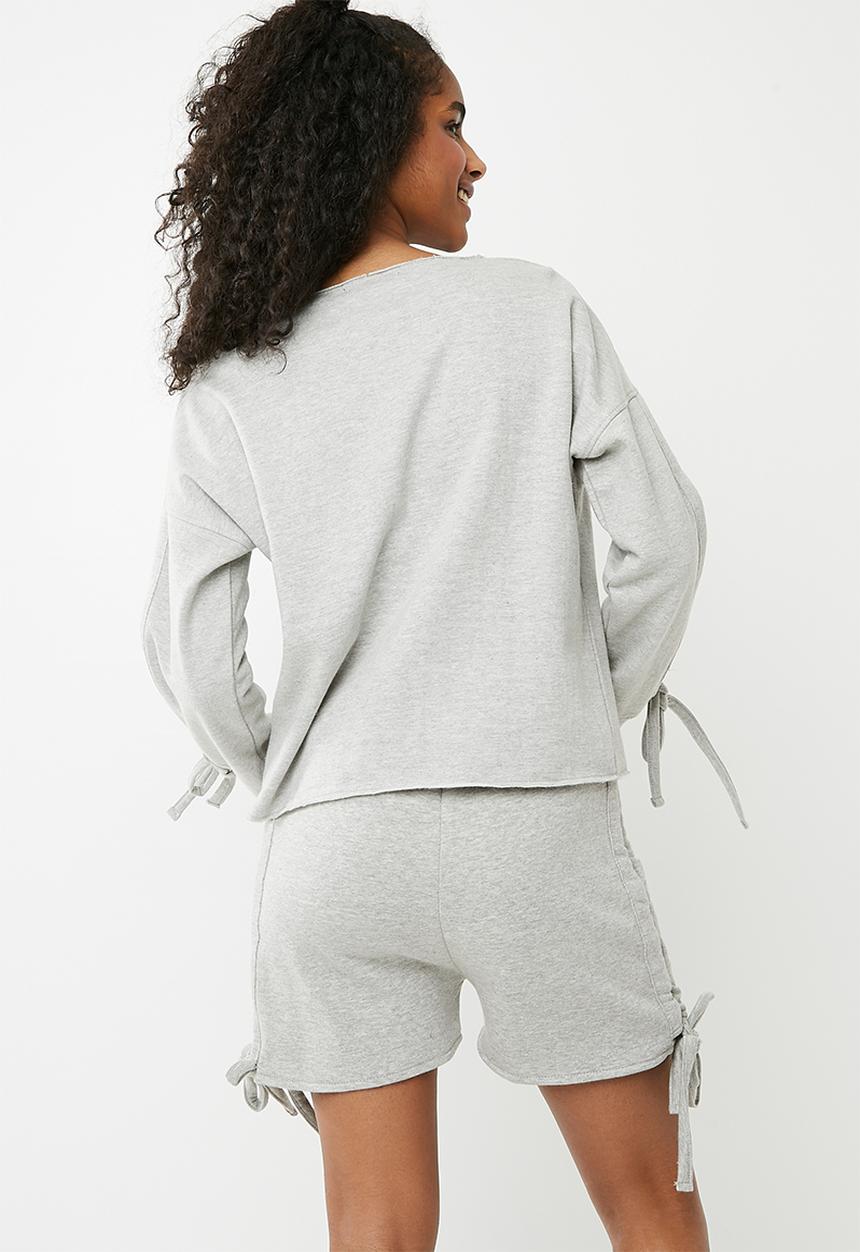 Missguided - Ruched lounge wear short set - grey