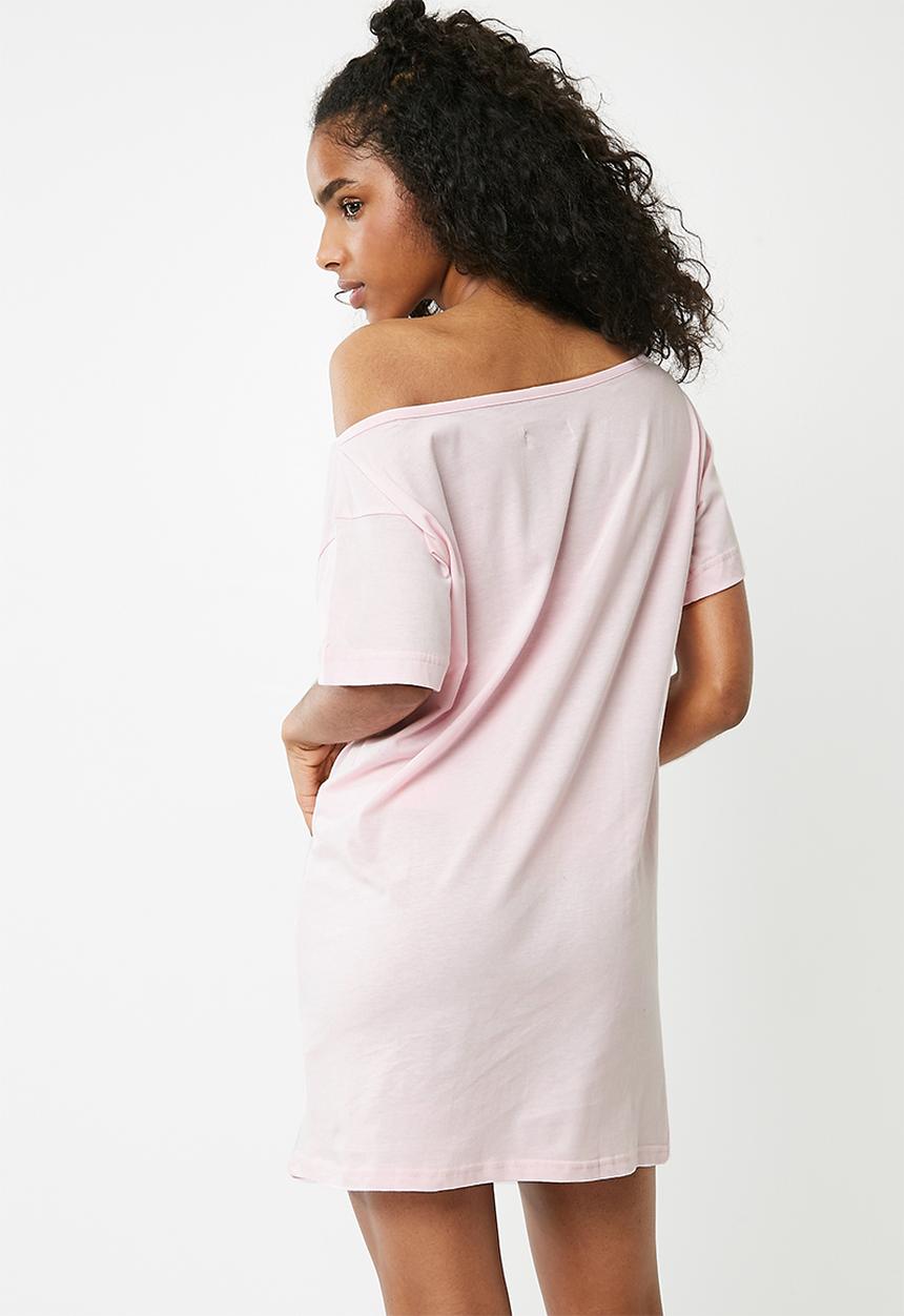 Missguided - Sorry i'm late night tee - pink