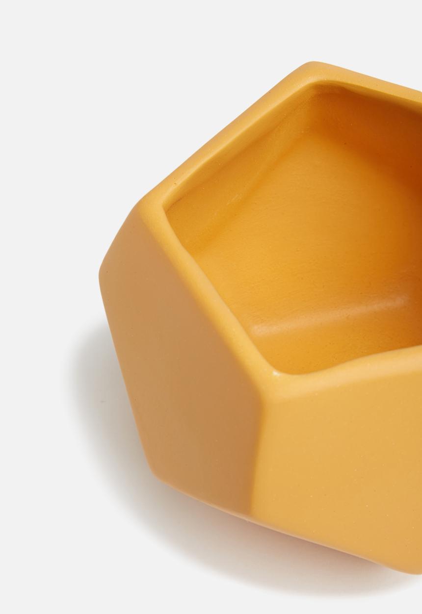 Grey Gardens - Hex mini vase - mustard