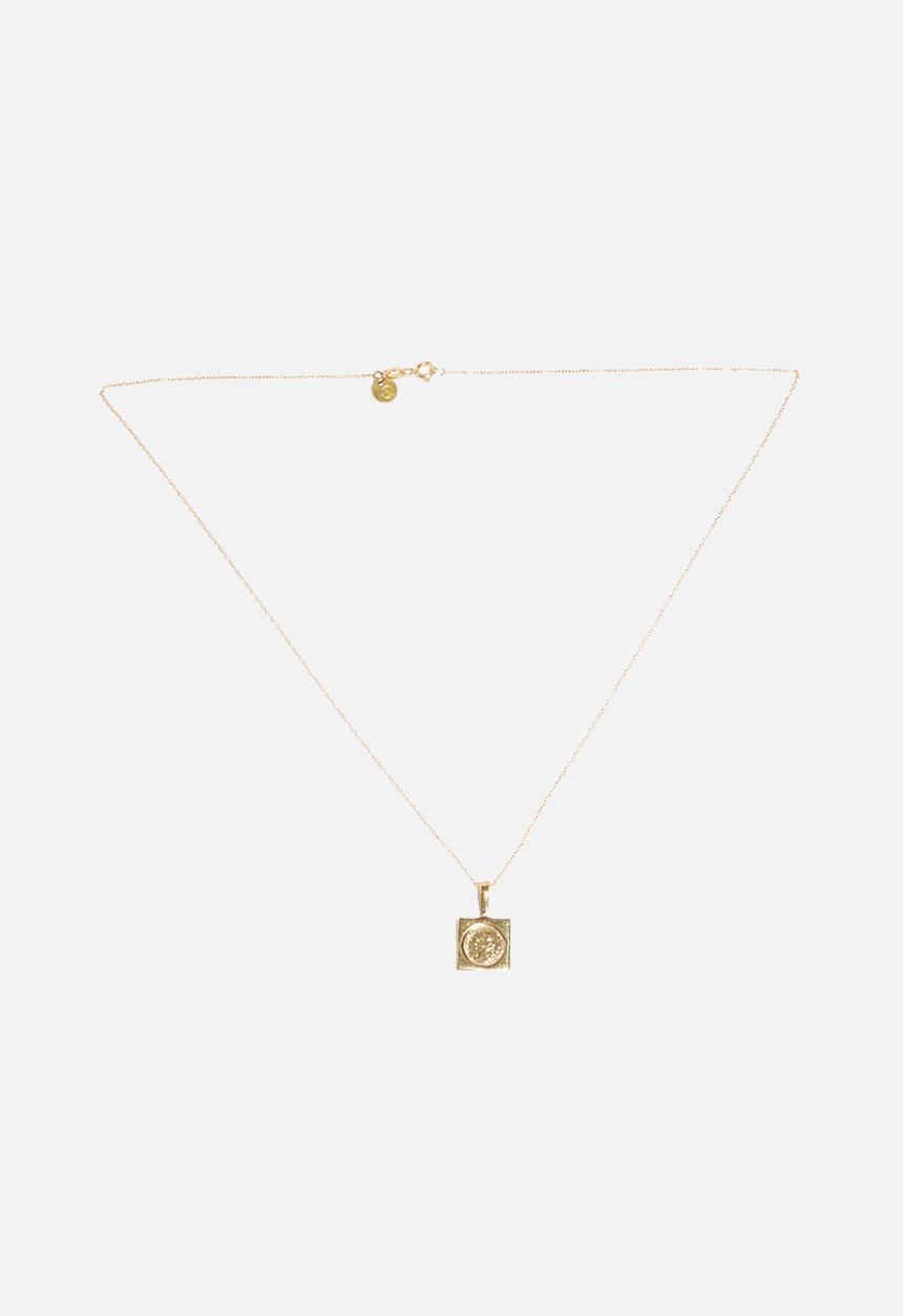 Matter of Fakt - Peso pendant square necklace - brass