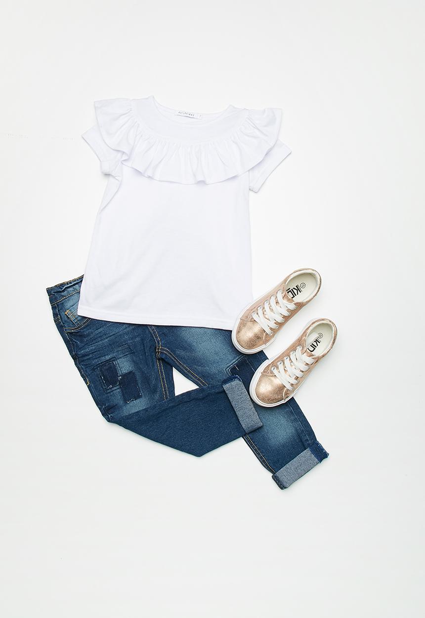 dailyfriday - Kids girls circus ruffle tee - white 