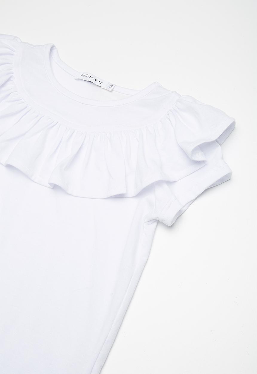 dailyfriday - Kids girls circus ruffle tee - white 