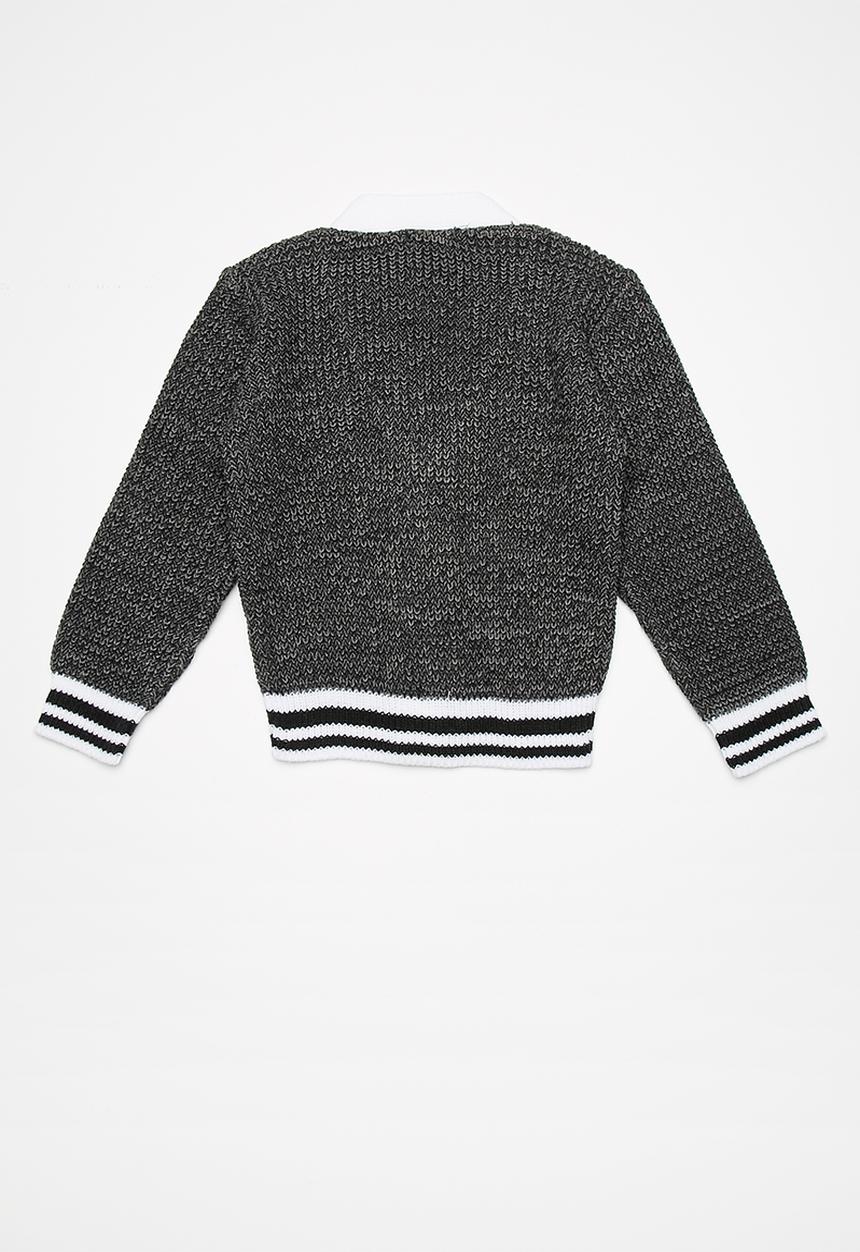 basicthread - Kids boys tipped cardigan - grey 