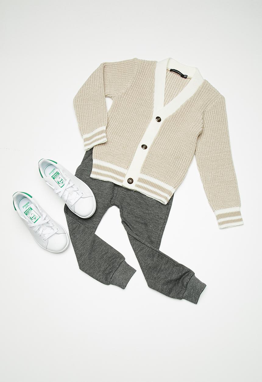 basicthread - Kids boys tipped cardigan - beige