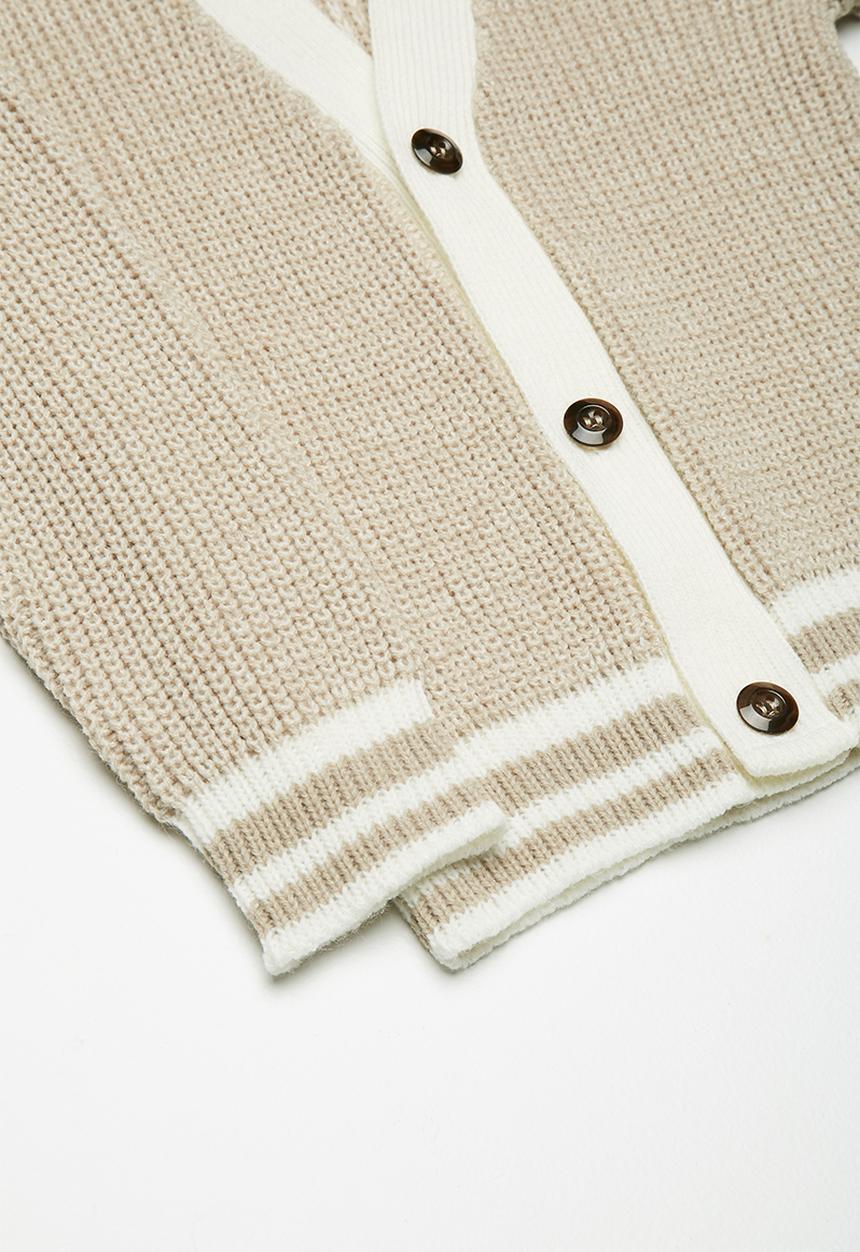 basicthread - Kids boys tipped cardigan - beige