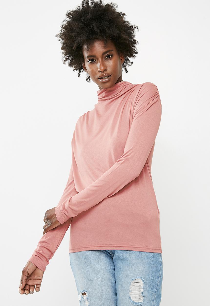 Vero Moda - Glee waterfall longsleeve top - pink 