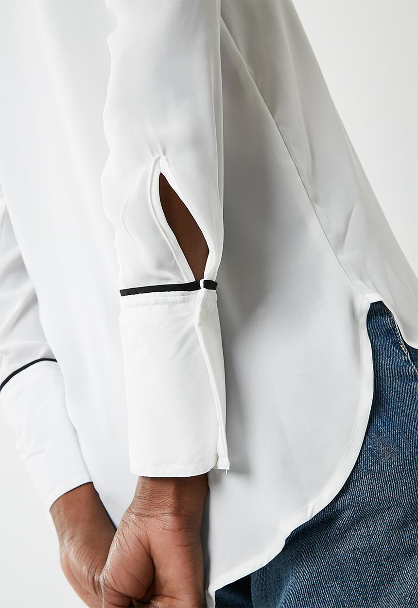 Vero Moda - Dark piping long sleeve shirt - white 