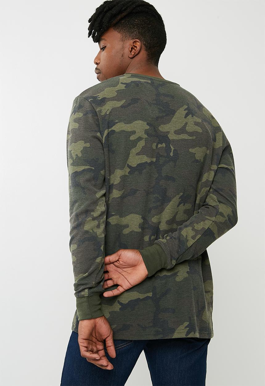 Cotton On - Waffle long sleeve tee - green