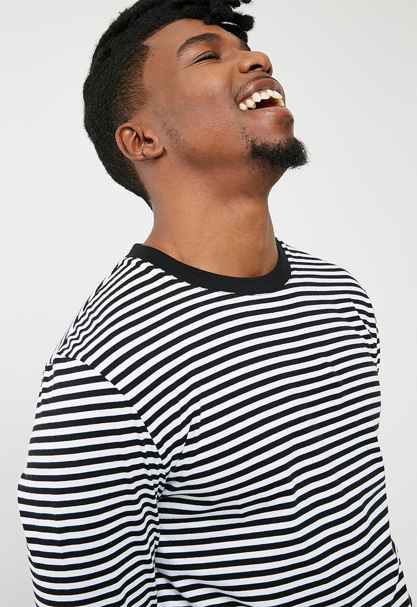 basicthread - Stripe tee - black 