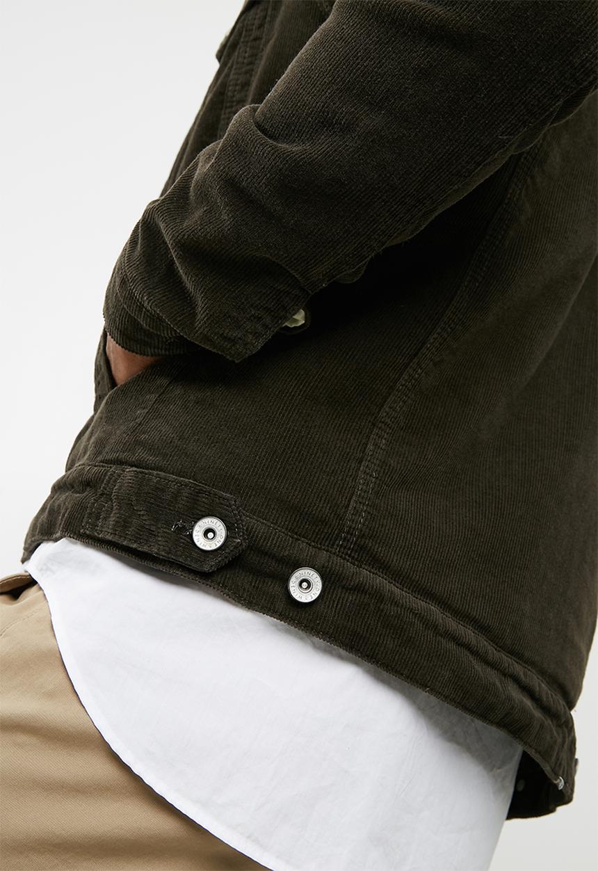 Cotton On - Borg denim corduroy jacket - brown