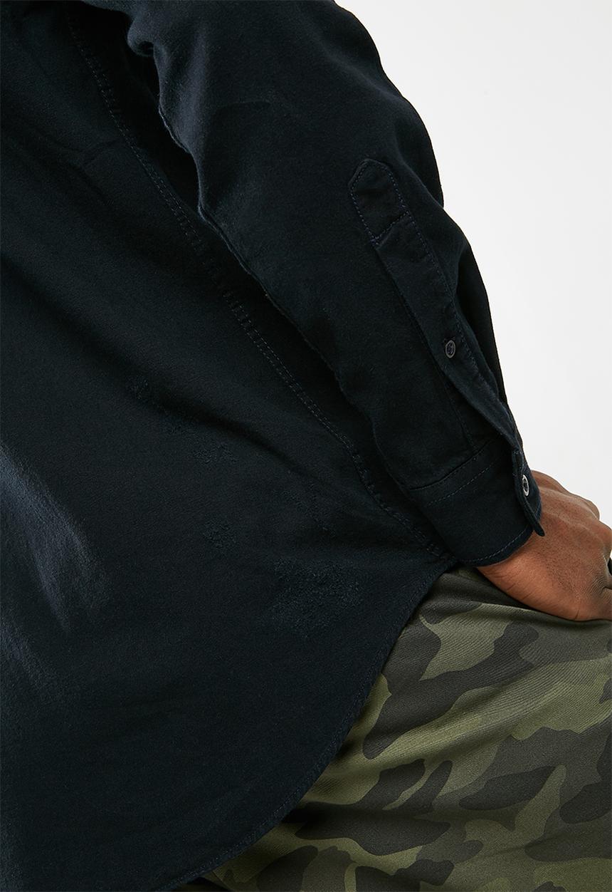 basicthread - Regular ripped denim shirt - black 