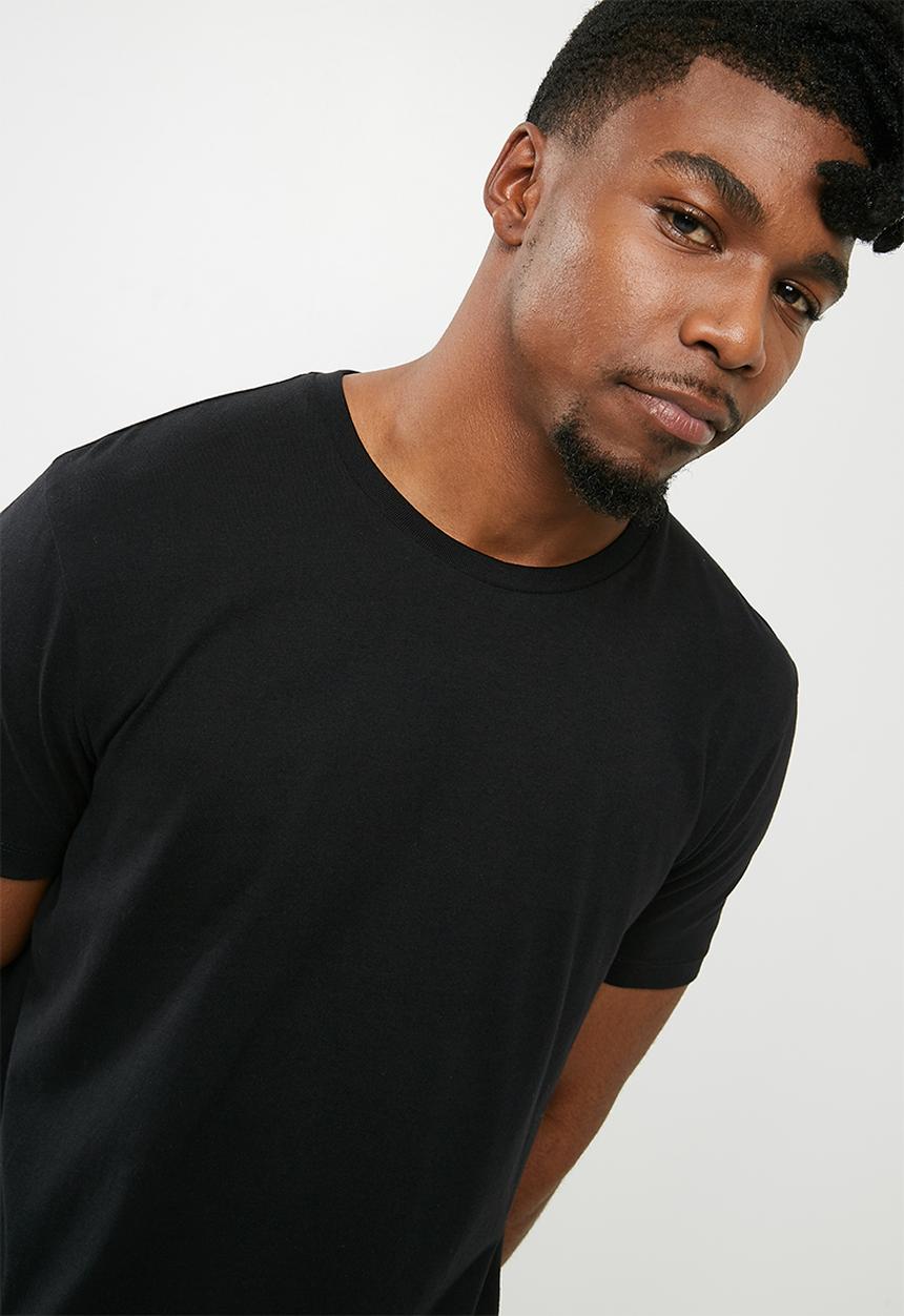 Superbalist - Curved hem tee - black 