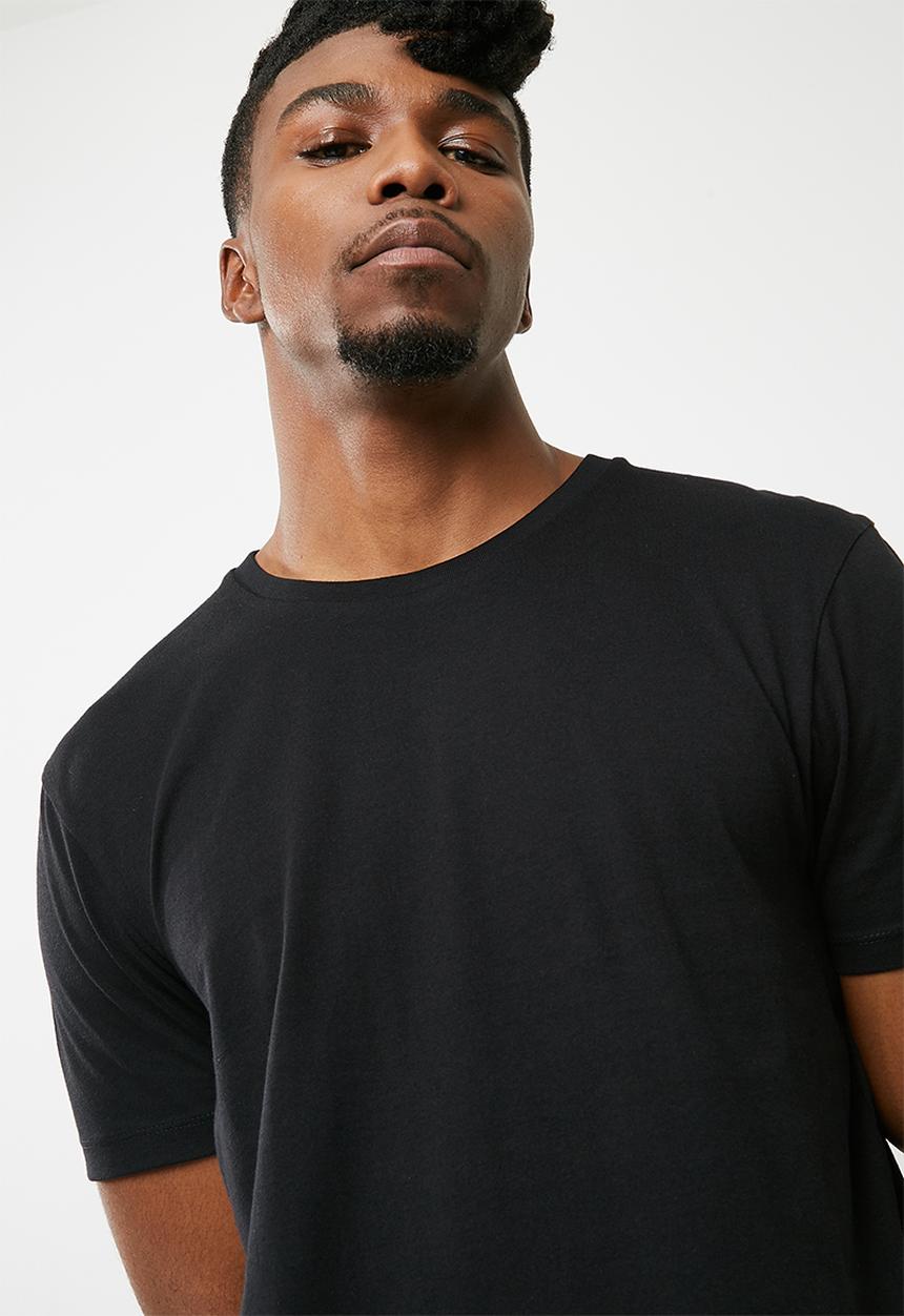 Superbalist - Curved hem tee - black 