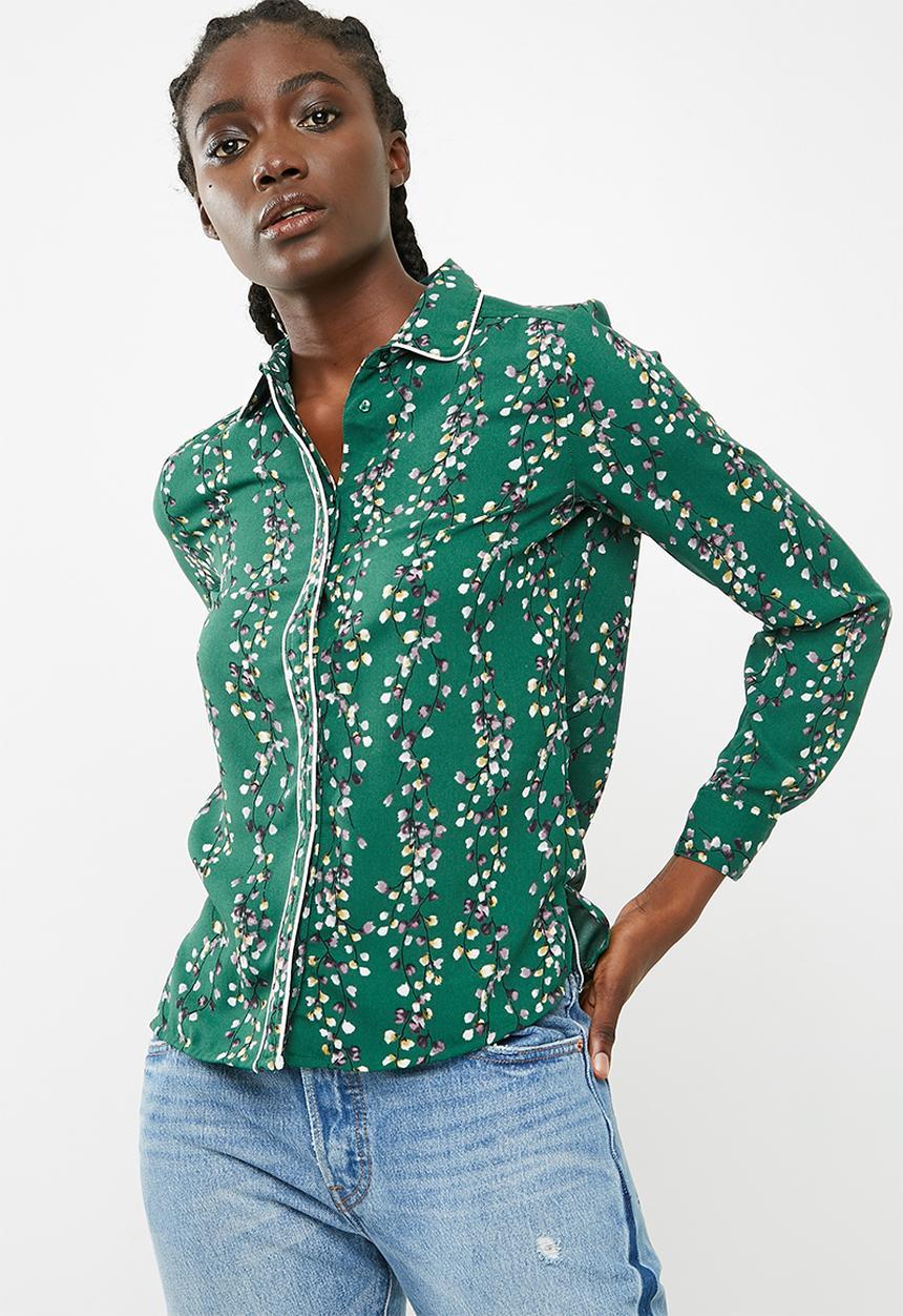 ONLY - Ditte long sleeve shirt - green