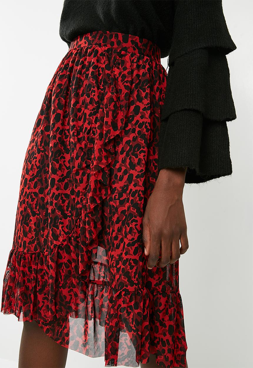 ONLY - Thai frill skirt - red