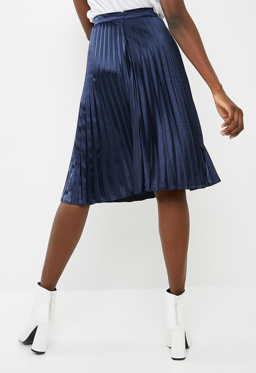 ONLY - Satin plisse skirt - navy