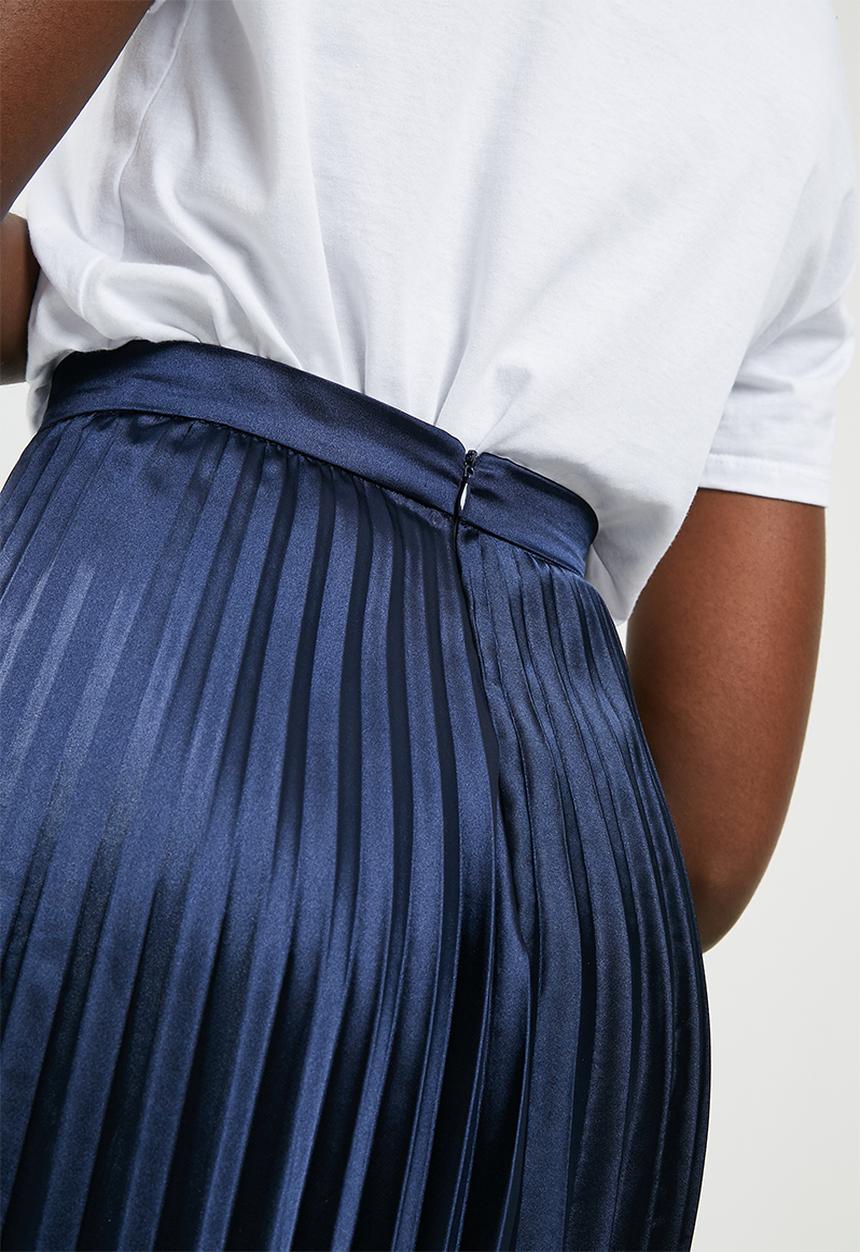 ONLY - Satin plisse skirt - navy