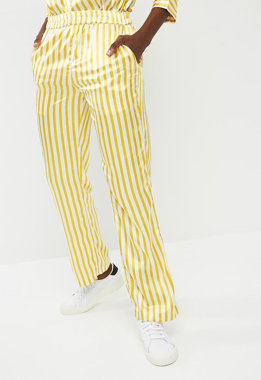 Pieces - Jessica pants - yellow & white