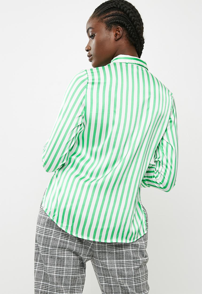Pieces - Jessica shirt - green & white