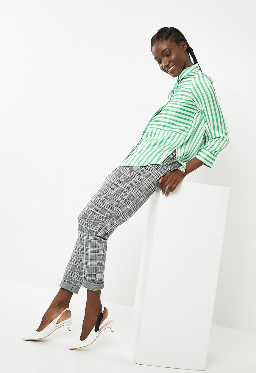Pieces - Jessica shirt - green & white