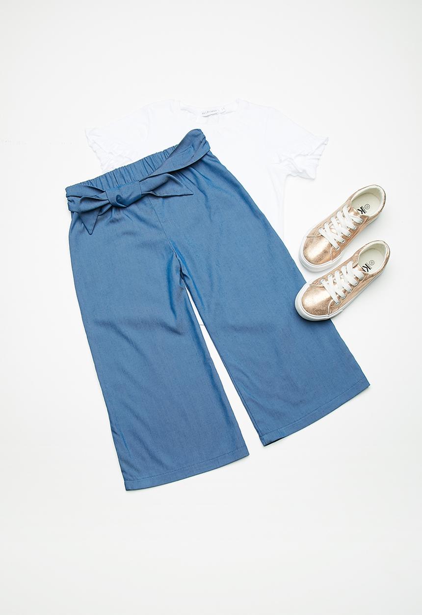 dailyfriday - Kids girls culotte pants - blue