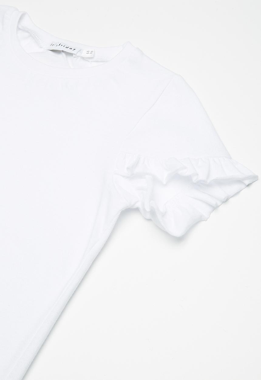 dailyfriday - Kids girls frill sleeve tee - white