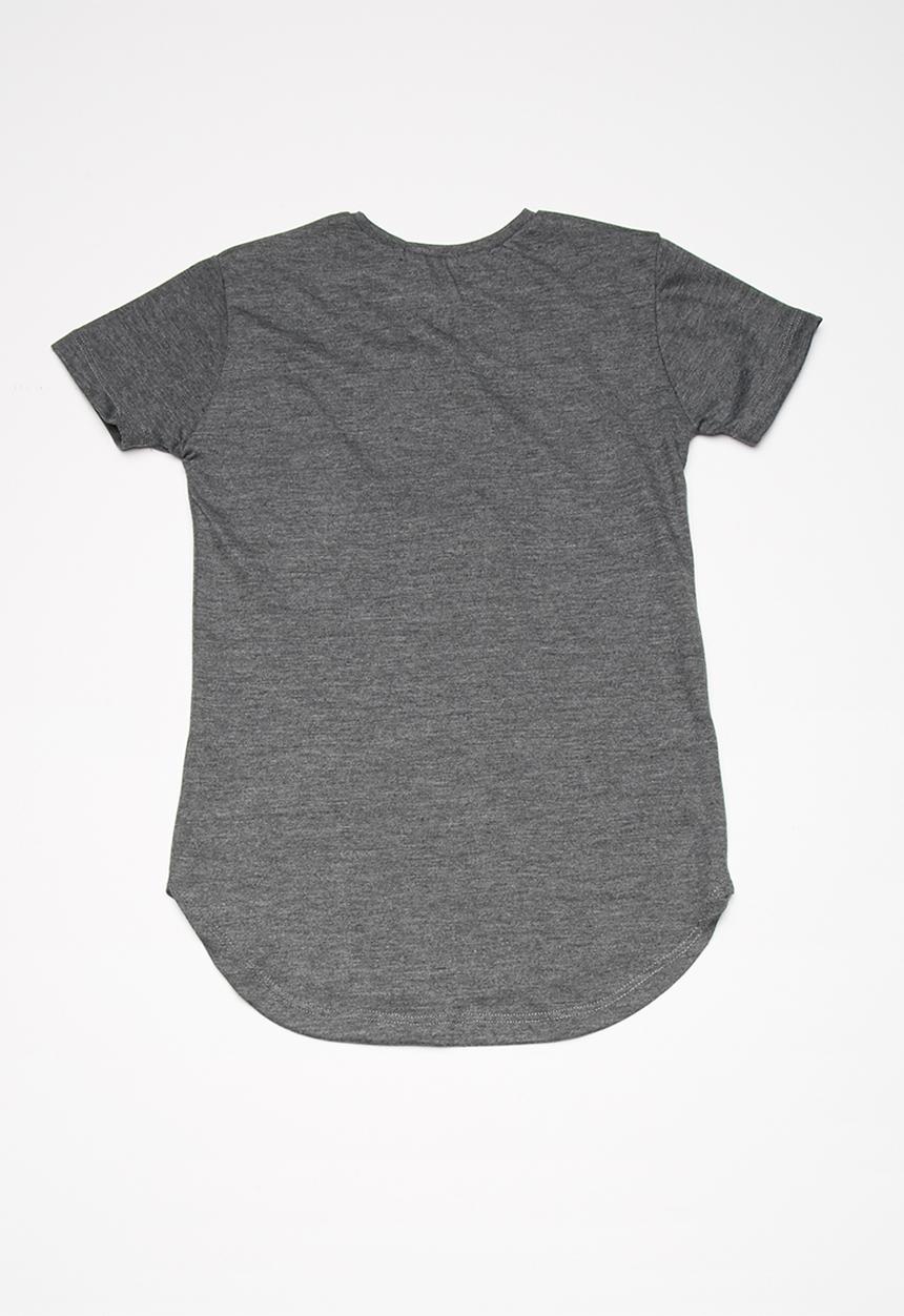 basicthread - Longline tees 2 pack - white & charcoal 