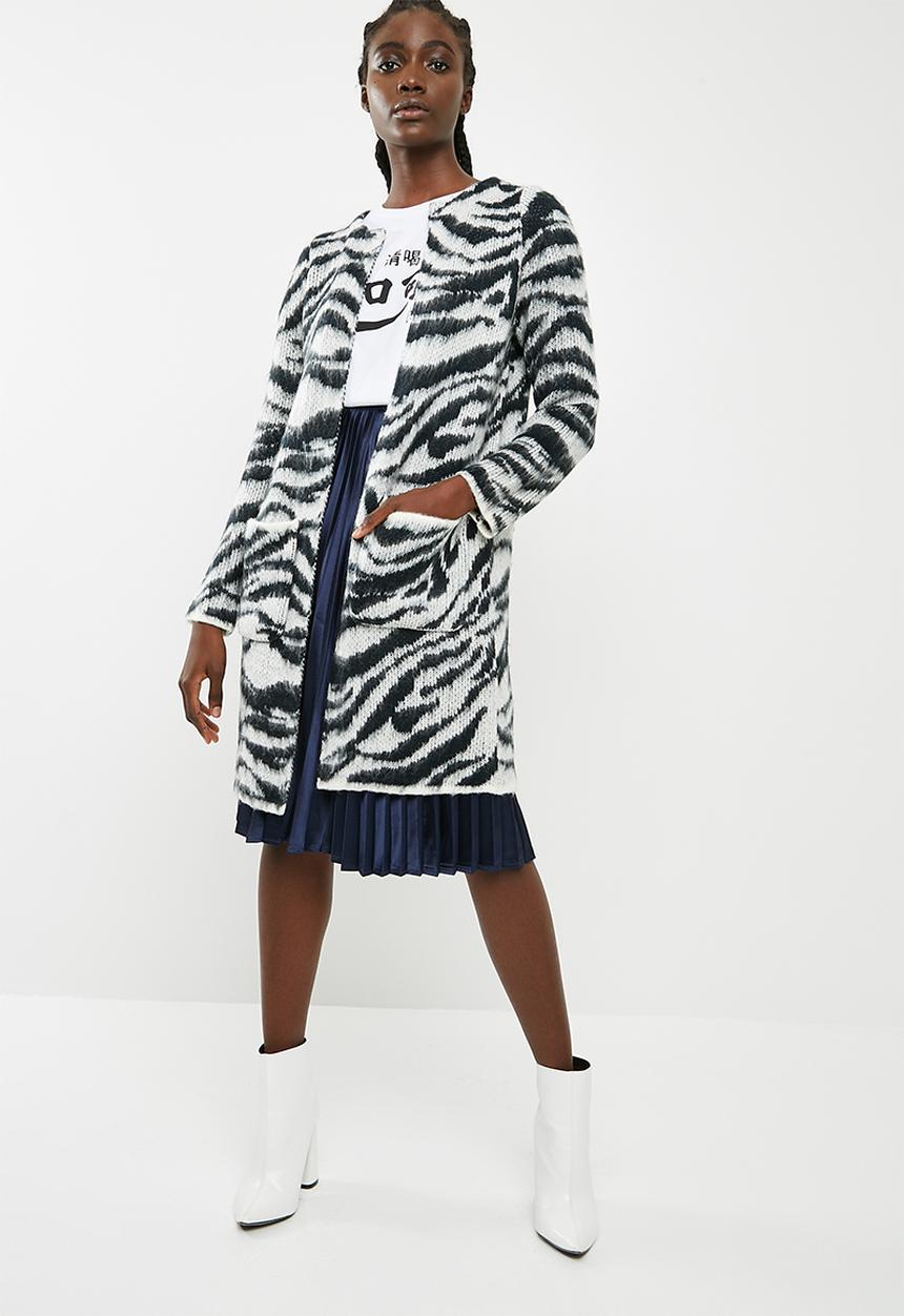 Vero Moda - Zanzana longsleeve open coatigan - black & white