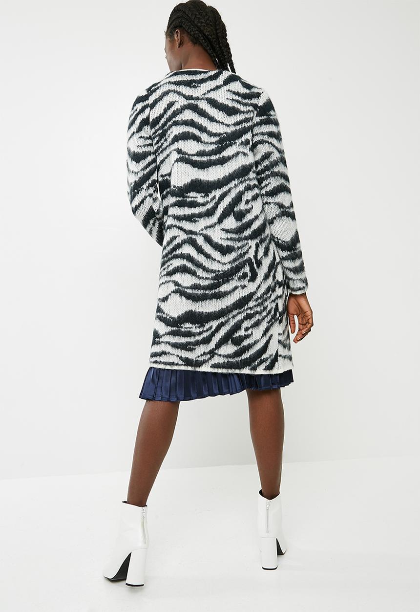 Vero Moda - Zanzana longsleeve open coatigan - black & white