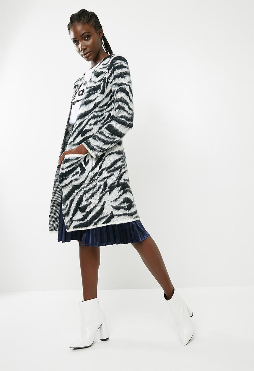 Vero Moda - Zanzana longsleeve open coatigan - black & white