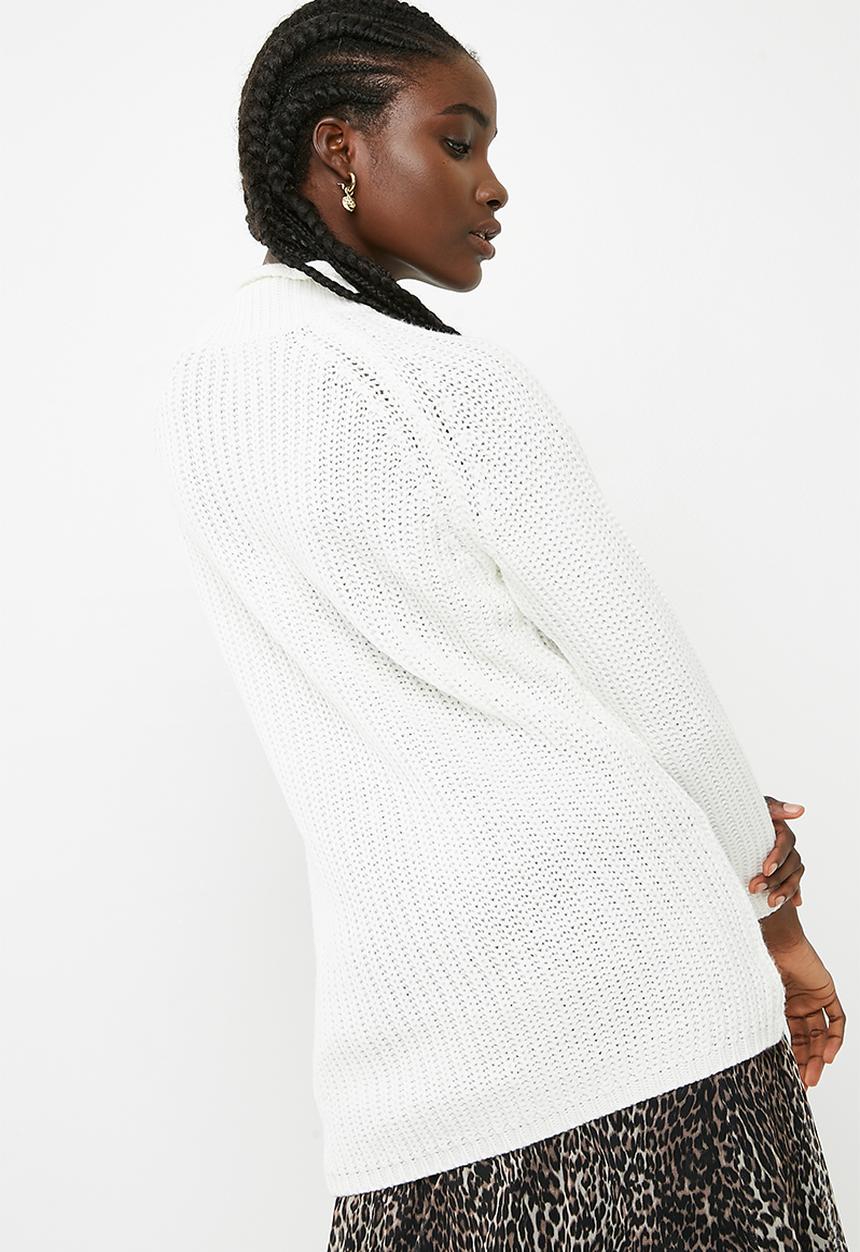 ONLY - Long sleeve highneck pullover knit - white 