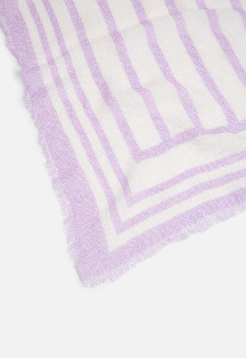 ONLY - Rebecca weaved print scarf - purple & white