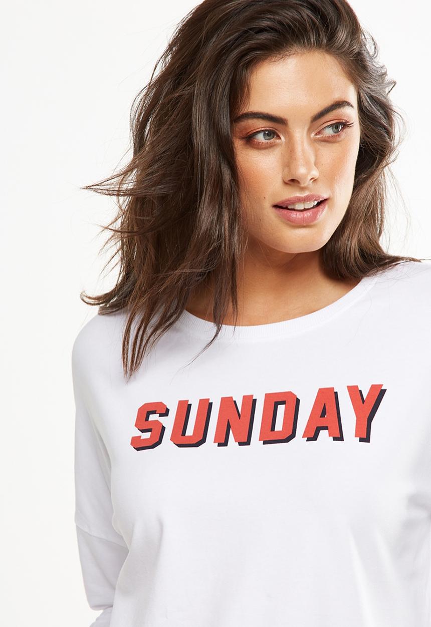 Cotton On - Match back dropped shoulder top - white 