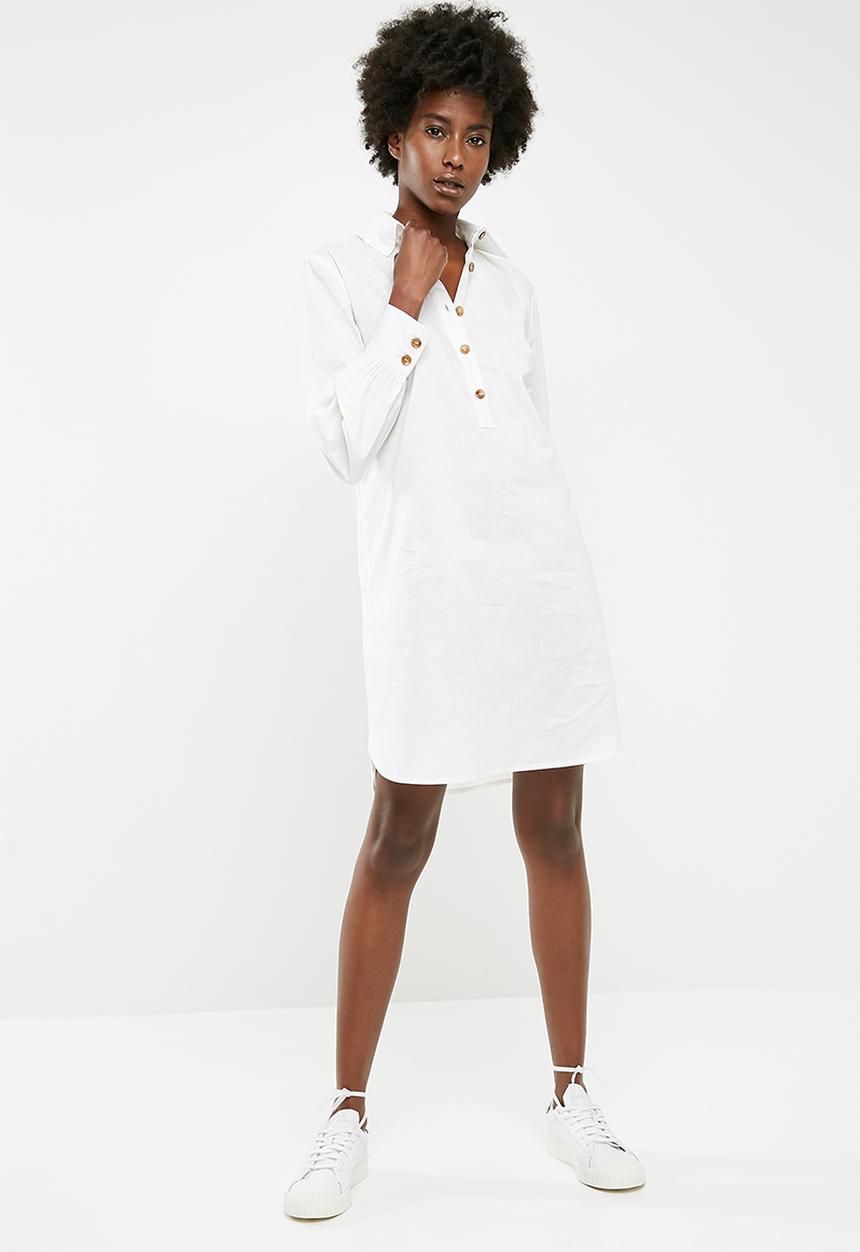 dailyfriday - Short poplin shirt dress - white