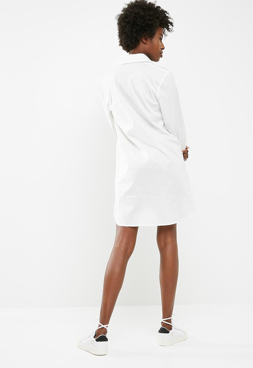 dailyfriday - Short poplin shirt dress - white