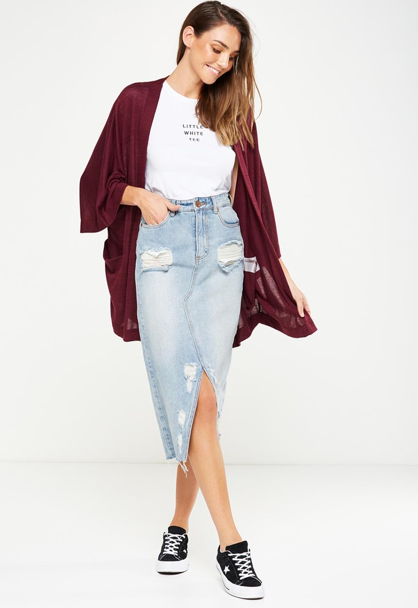 Cotton On - Kimono cardigan - burgundy