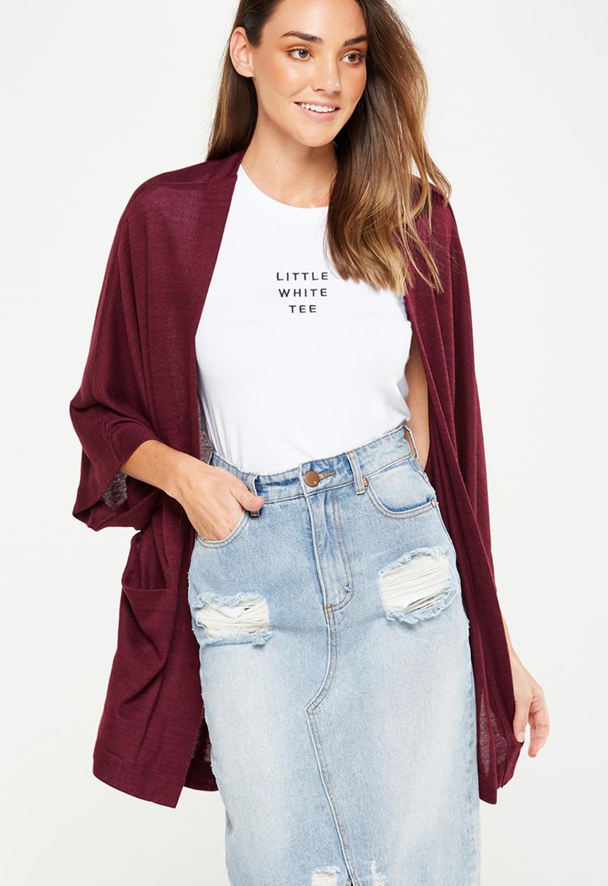 Cotton On - Kimono cardigan - burgundy