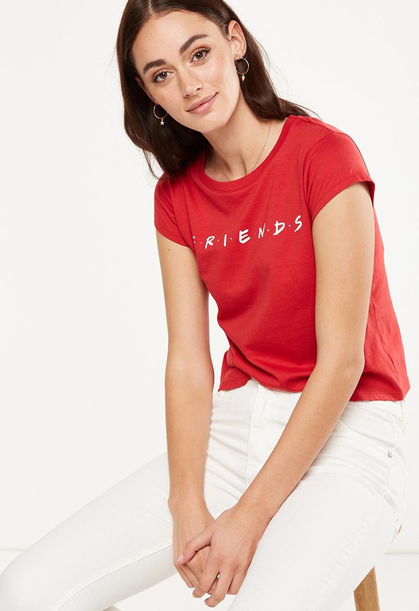 Cotton On - Tbar friends graphic tee - red 