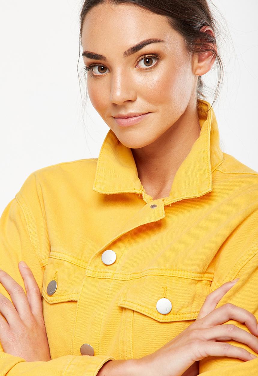 Cotton On - Boyfriend trucker denim jacket - yellow 