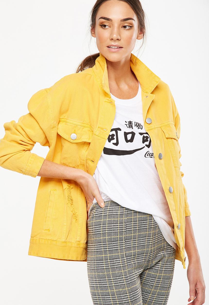 Cotton On - Boyfriend trucker denim jacket - yellow 