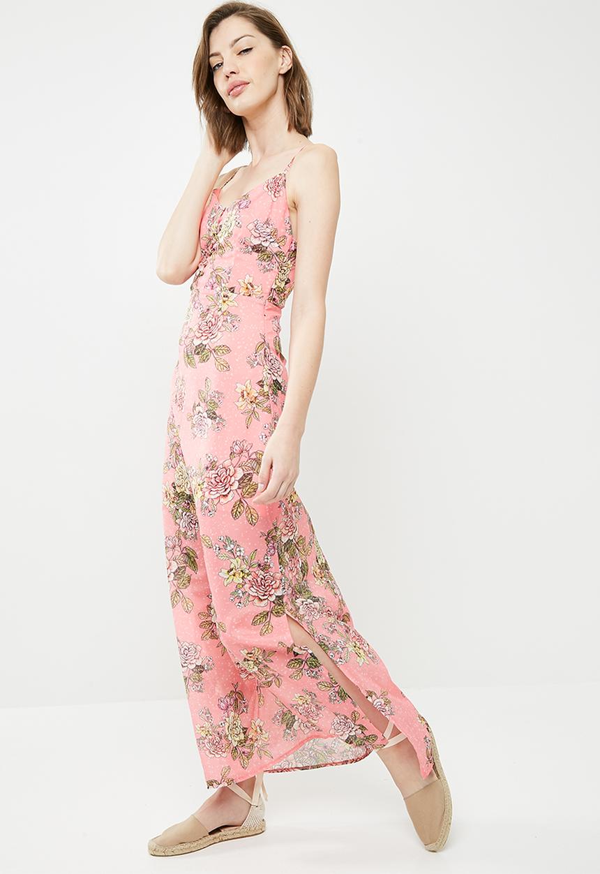 Missguided - Chiffon floral print button down maxi dress - multi 