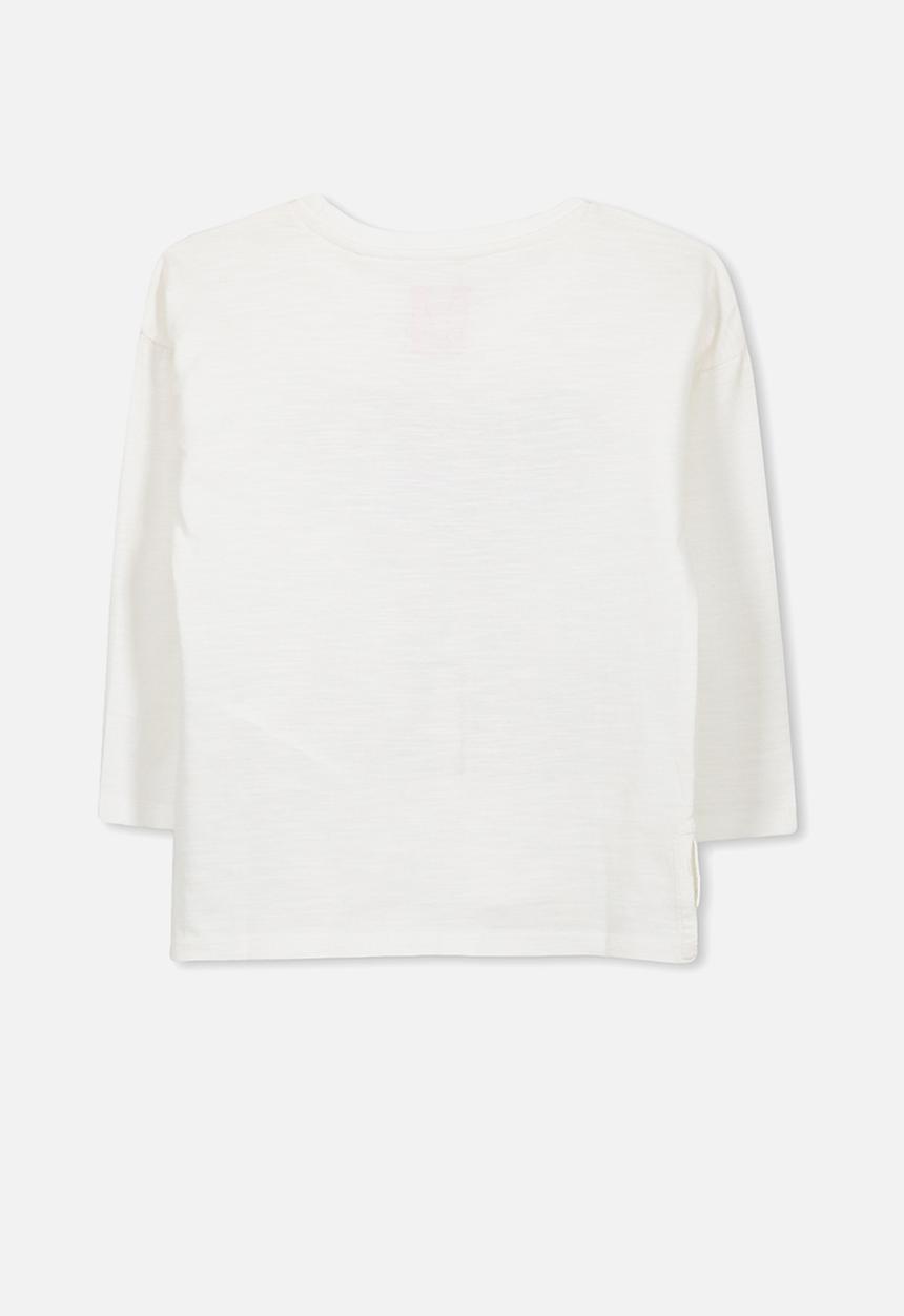 Cotton On - Kids Anna drop shoulder split hem - white