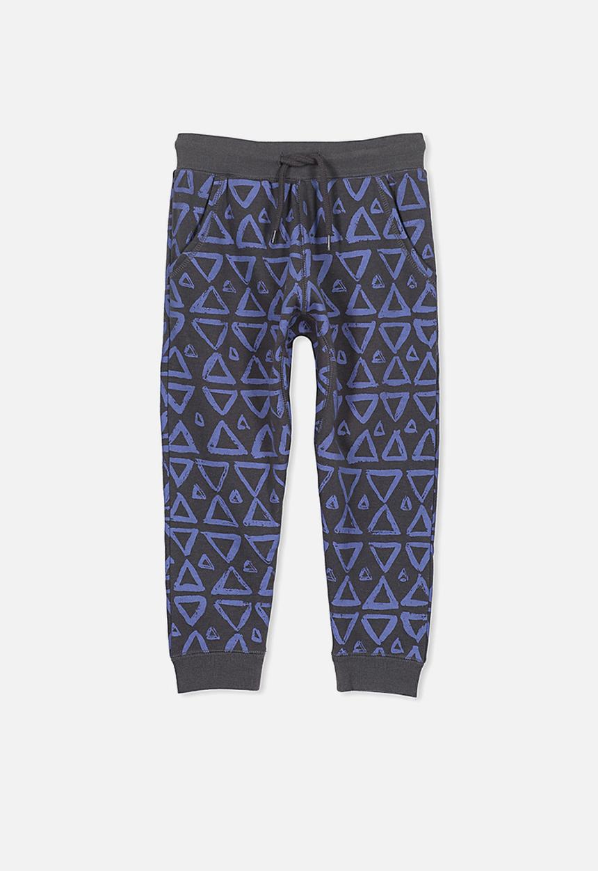 Cotton On - Kids Luca trackpants - blue & black 