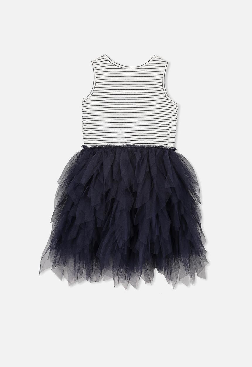 Cotton On - Kids iris tulle dress - grey & black 