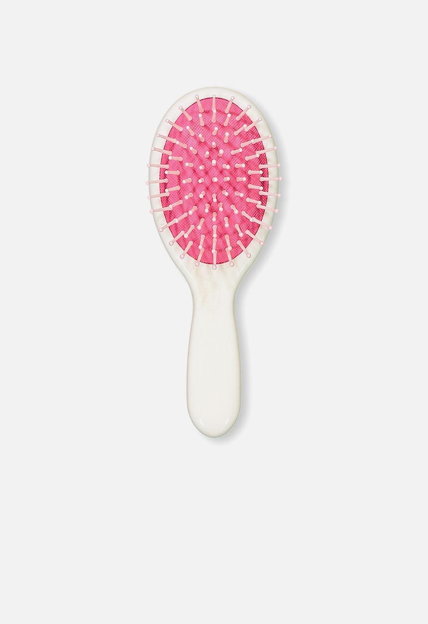 Cotton On - Kids knot messy hair brush - pink & white 
